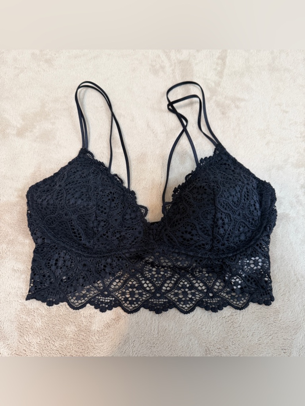 Auden Black Lace Longline Bralette